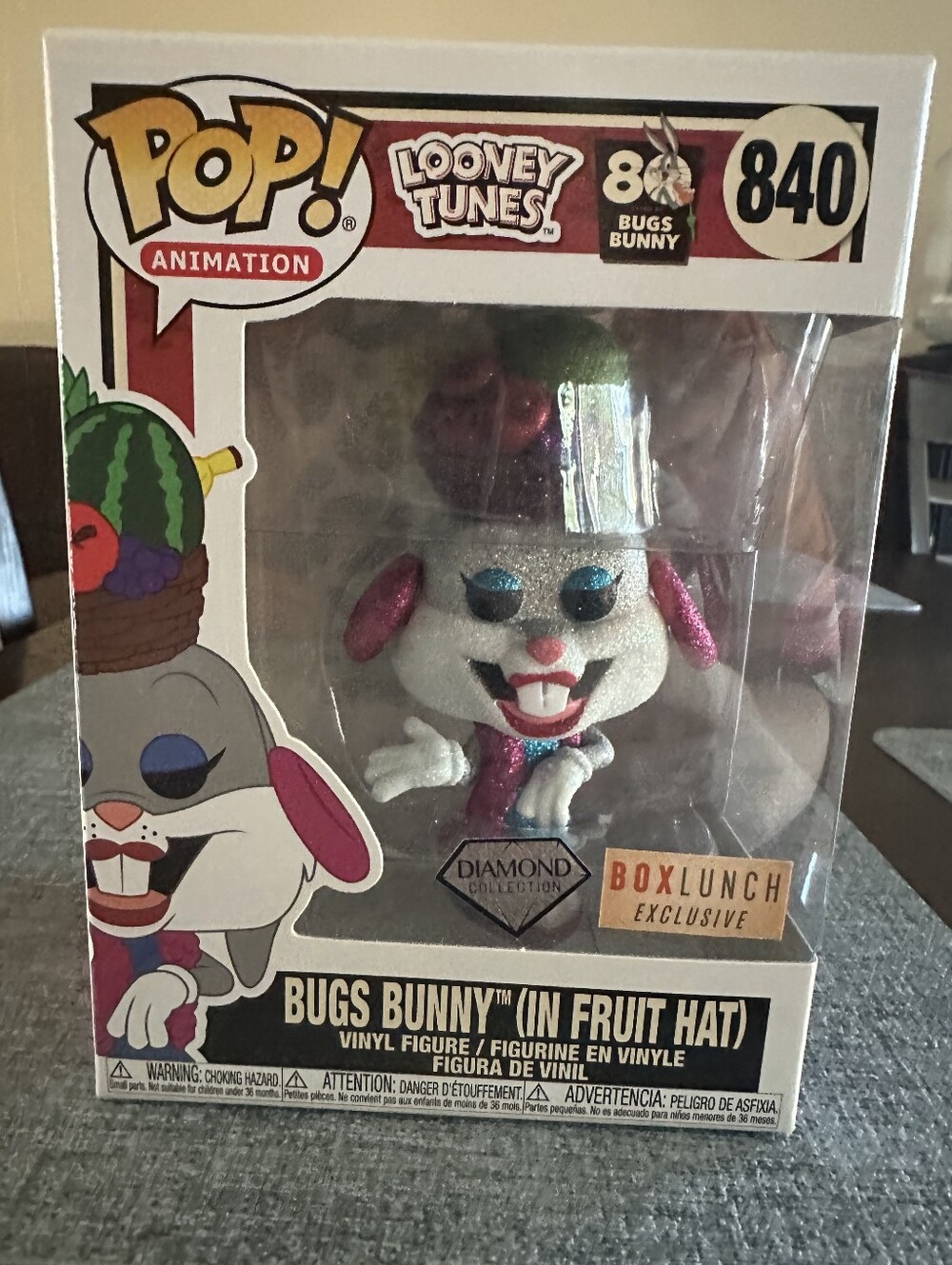 Funko Looney Tunes Bugs Bunny (In Fruit Hat) - White & Pink Diamond Collection